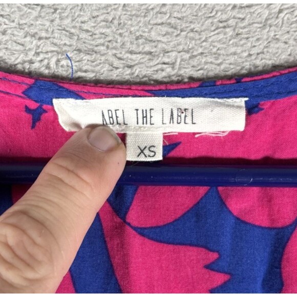 Abel the Label Sz XS Cassidy Hi-Lo Midi Dress Blue Pink Floral Flutter Sleeve - Picture 5 of 12